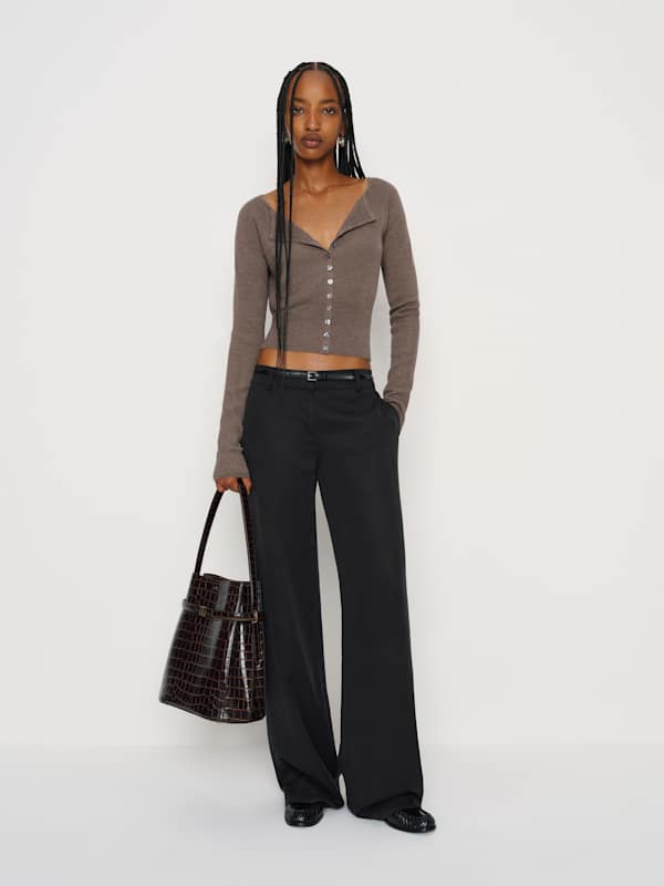 Cardigan en mérinos régénératif Meadow - Cacao
