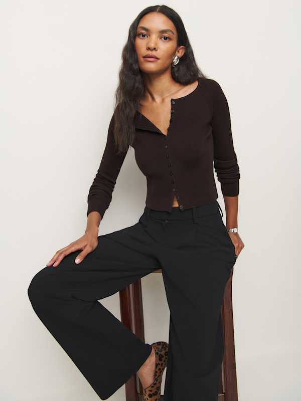 Meadow Regenerative Merino Cardigan - Mole