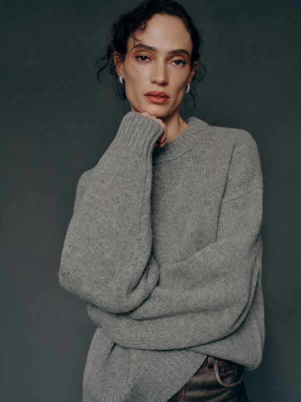 Gwen Oversized Regenerative Wool Sweater - Mid Grey
