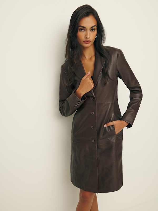 Veda Eleonore Leather Jacket - Chocolate Brown