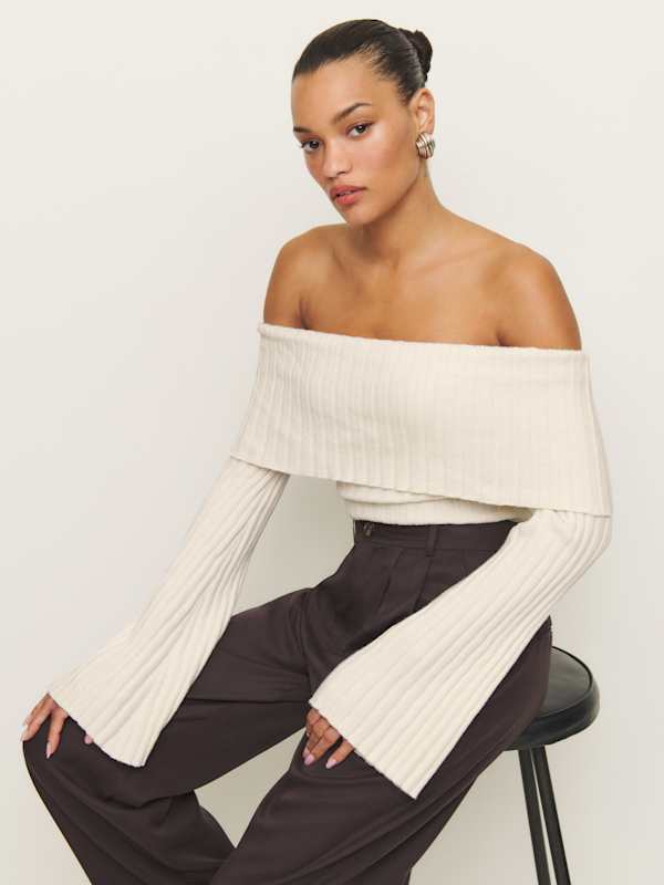 Pull en cachemire mélangé Lana - Écru