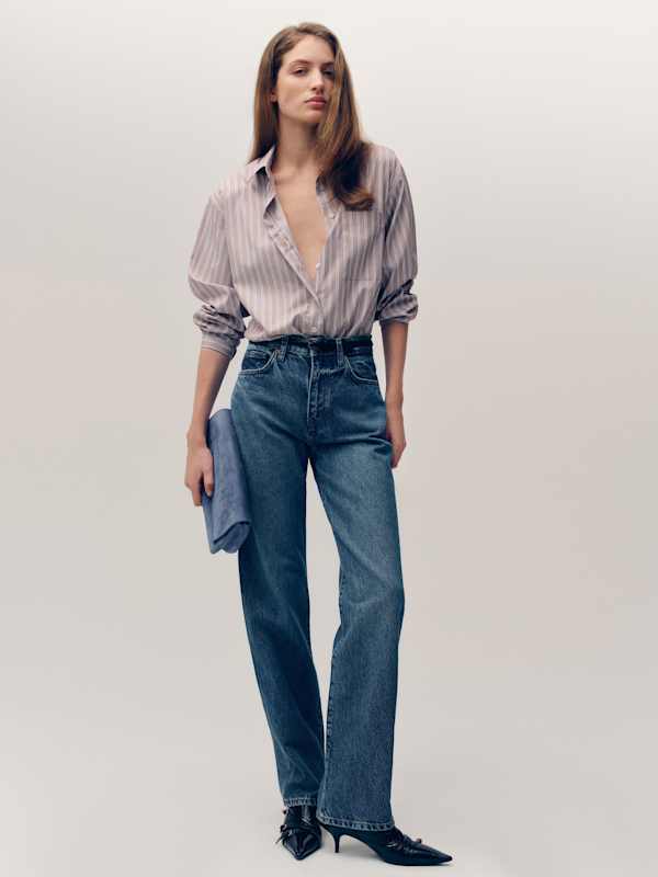 Eli Oversized Shirt - Cottage Stripe