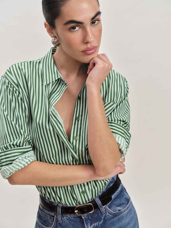 Eli Oversized Shirt - Mojito Stripe