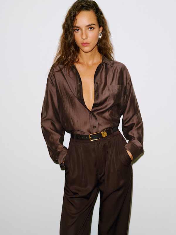 Chemise oversize Eli - Marron transparent
