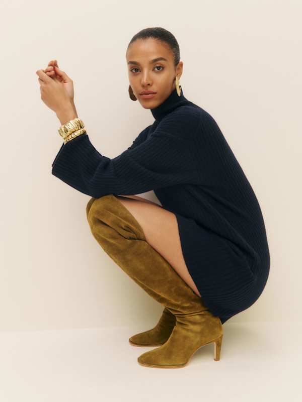 Giles Over The Knee Boot - Bog Suede