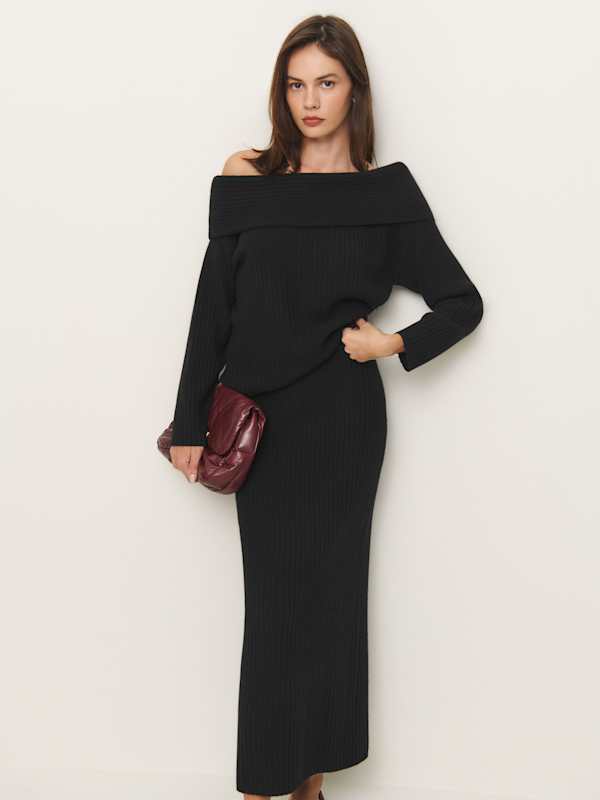 Ensemble en maille Amira - Noir