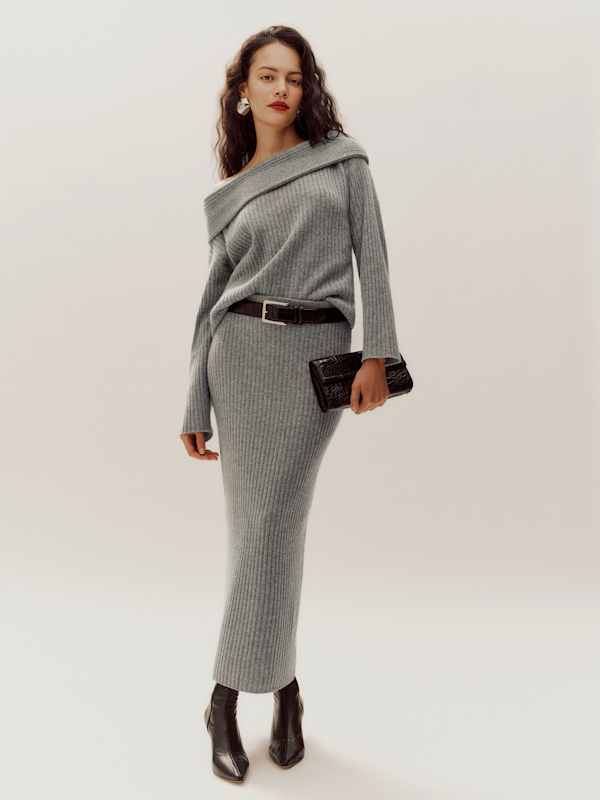 Ensemble en maille Amira - Gris moyen