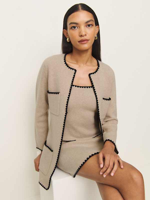 Isabelle Regenerative Wool Sweater Jacket - Linen