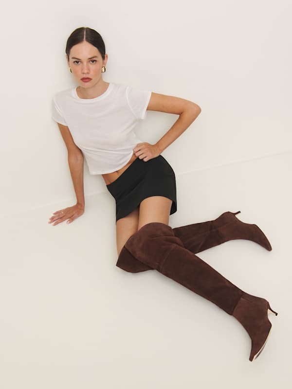 Cuissardes Roxanne - Daim chocolat
