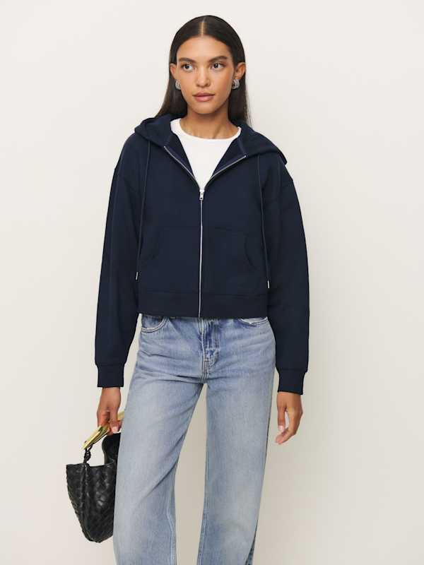 Sweat-shirt à capuche zippé Austin - Bleu nuit