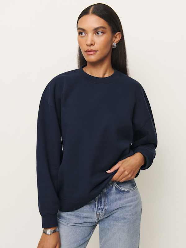 Sweat-shirt ras-du-cou classique Emma - Bleu nuit