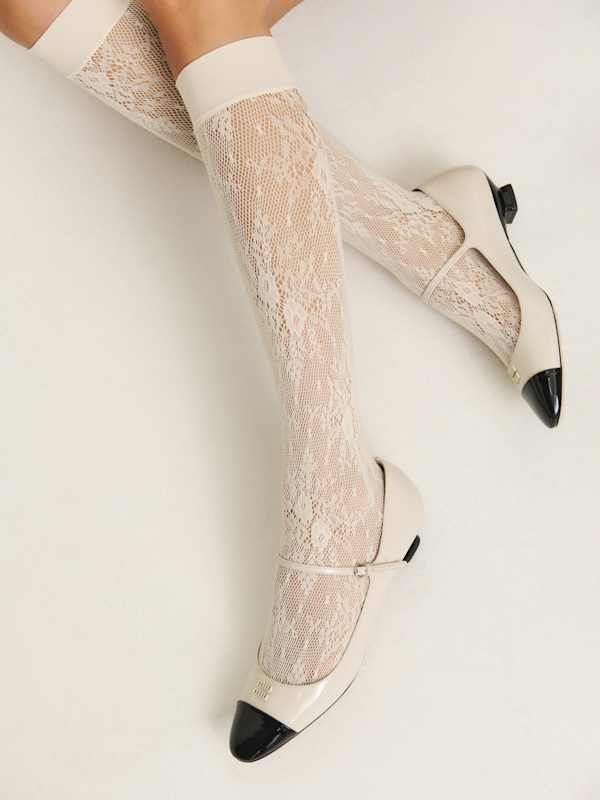 Mi-bas en dentelle Rosa Swedish Stockings - Ivoire