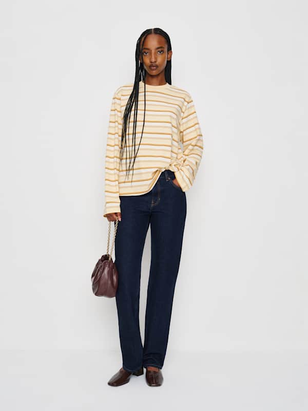 T-shirt oversize à manches longues Asher - Rayures Pismo