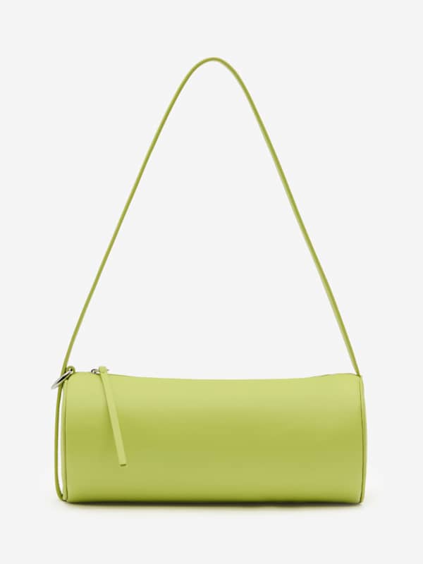 Simona Cylinder Bag - Chartreuse Leather