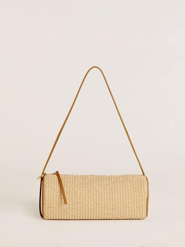 Simona Cylinder Bag - Natural Raffia