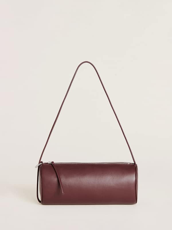 Simona Cylinder Bag - Ruby Leather