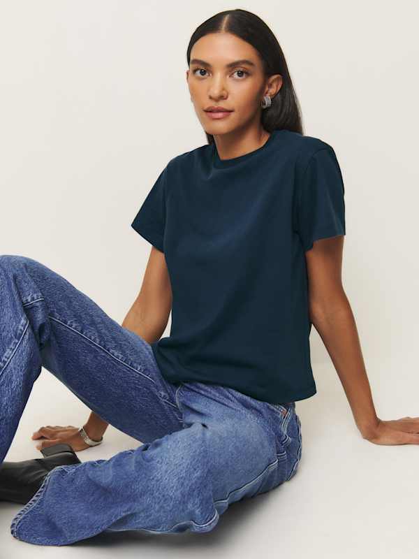 T-shirt col rond Rowan - Bleu nuit