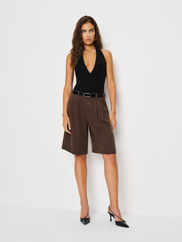 Short taille basse Drew - Café