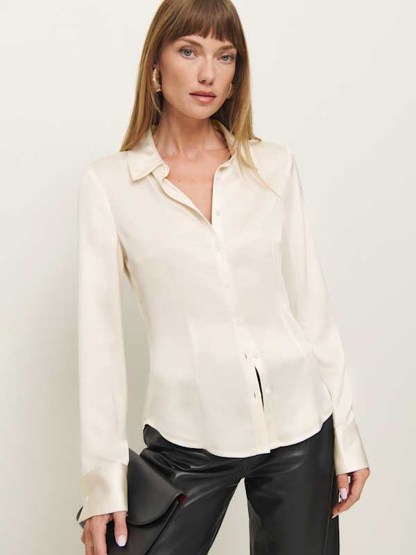 Haut en satin Jodie - Fior Di Latte
