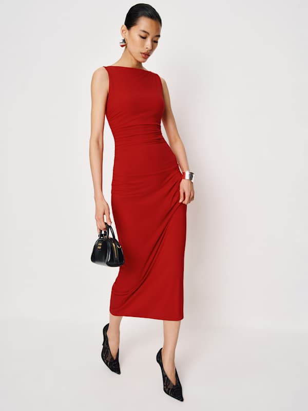 Robe en maille Benson - Rouge à lèvres