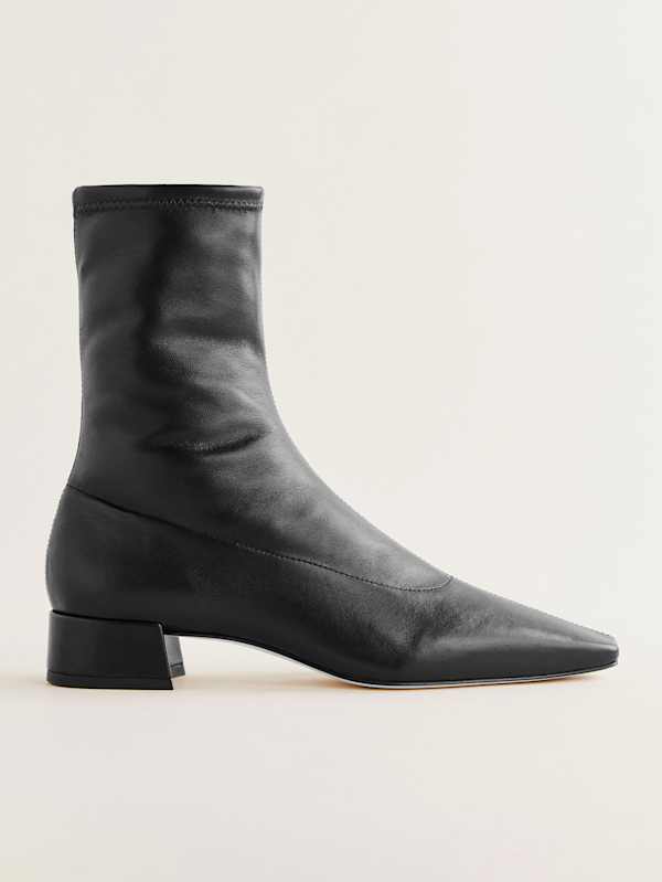 Rosina Ankle Boot - Black Stretch Leather