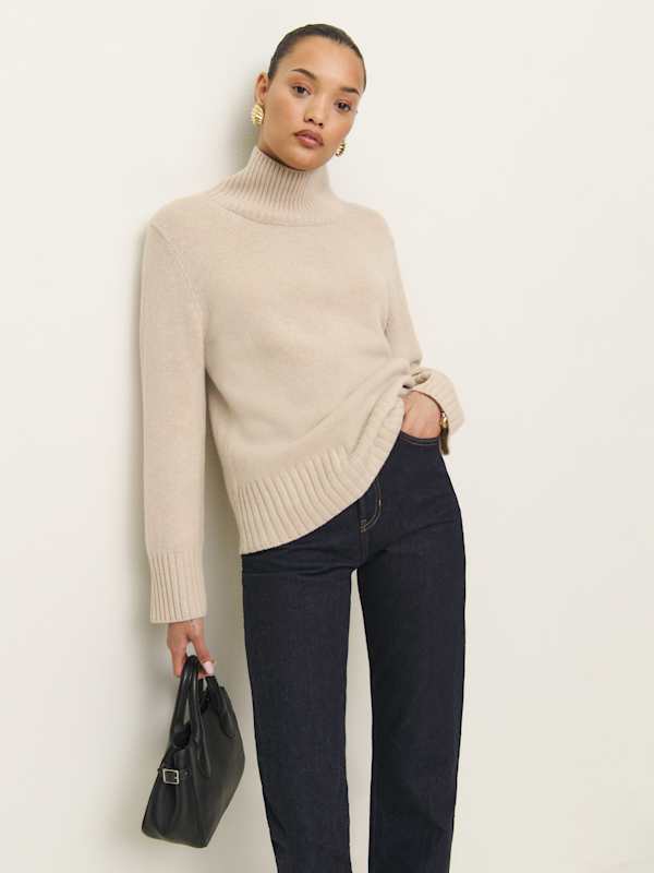 Conrad Cashmere Turtleneck - Wheat