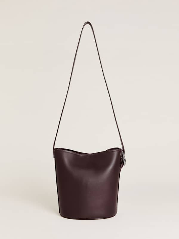 Seleena Small Bucket Bag - Burgundy Leather