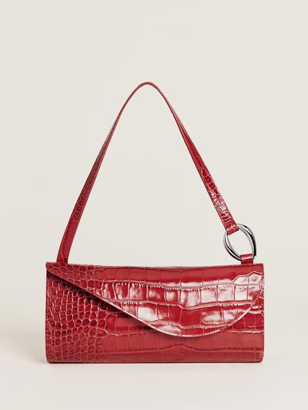 Sac porté épaule Philomena - Lava effet croco