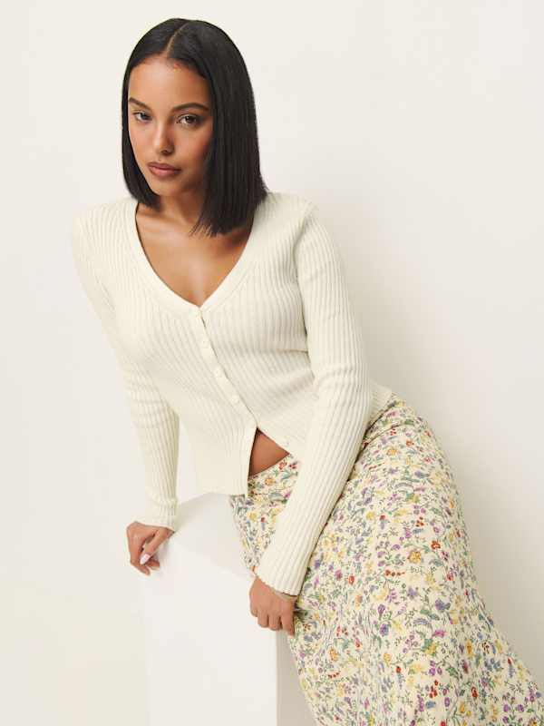 Fia Cashmere Blend Cardigan - Gossamer