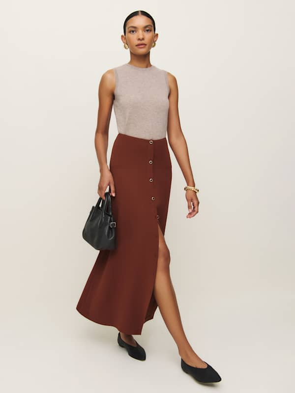 Petites Andi Low Waist Maxi Skirt - Fig Jam