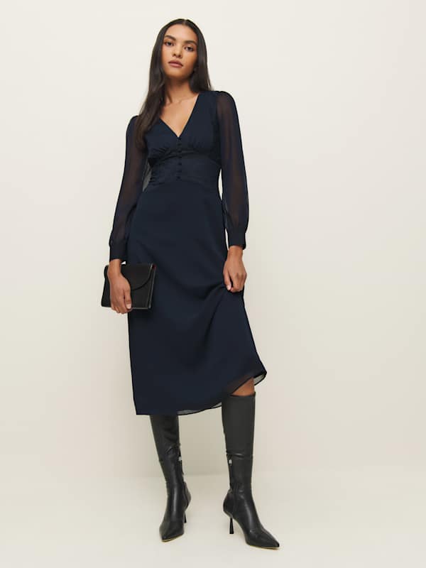 Morganna Dress - Navy