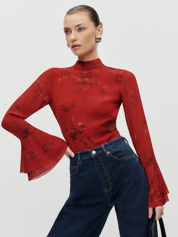 Roxana Top - Vermillion