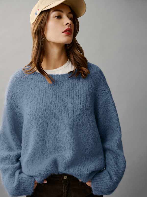 Pull ras-du-cou oversize Cici - Bleuet