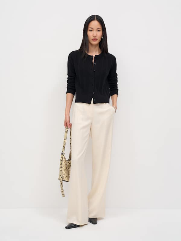 Hannah Crew Cardigan - Black