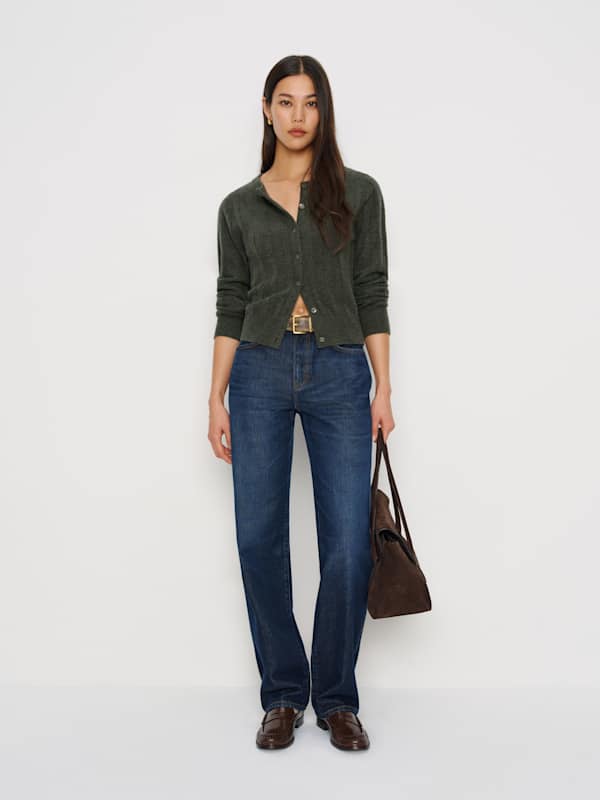 Hannah Crew Cardigan - Thyme