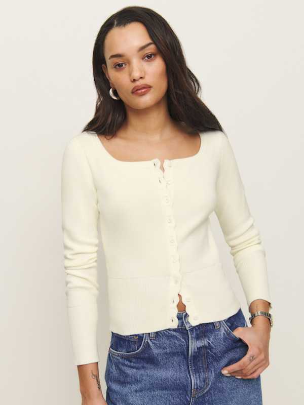 Cardigan en coton Aura - Fior Di Latte