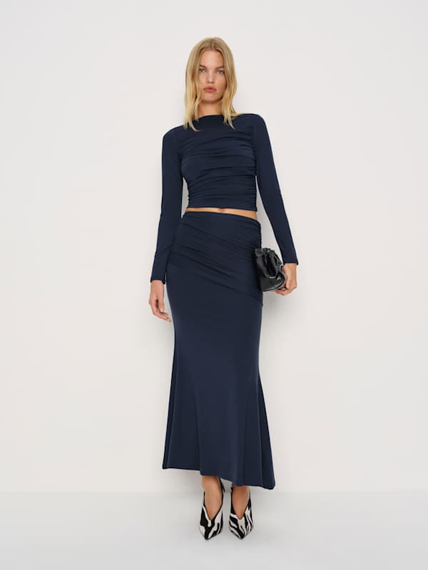 Ensemble en maille Emi - Bleu nuit