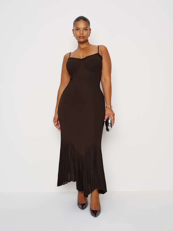 Robe Aiko grandes tailles - Brun