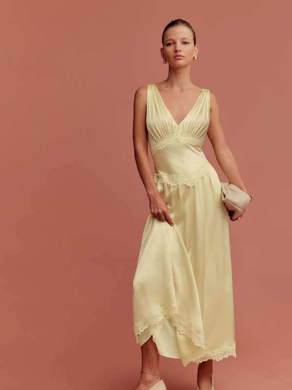 Petites Stasia Silk Dress - Blonde