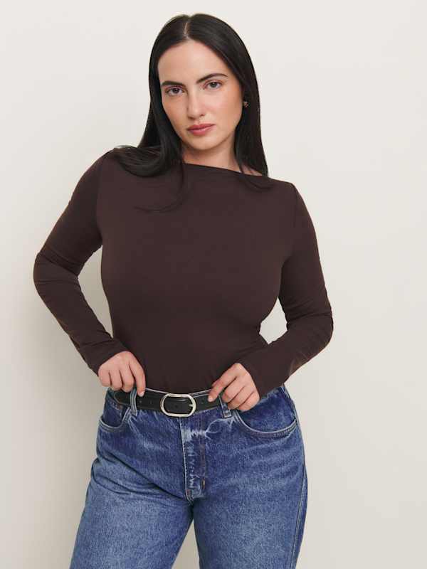 Top en maille Wiley grandes tailles - Brun