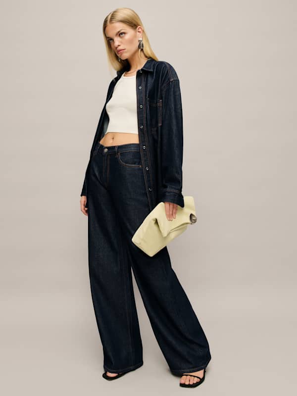 Rui Lived-in Wide Leg Baggy Jeans - Quarry