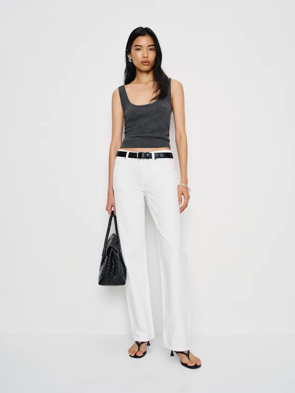 Jean droit taille basse Charlee - Blanc éclatant