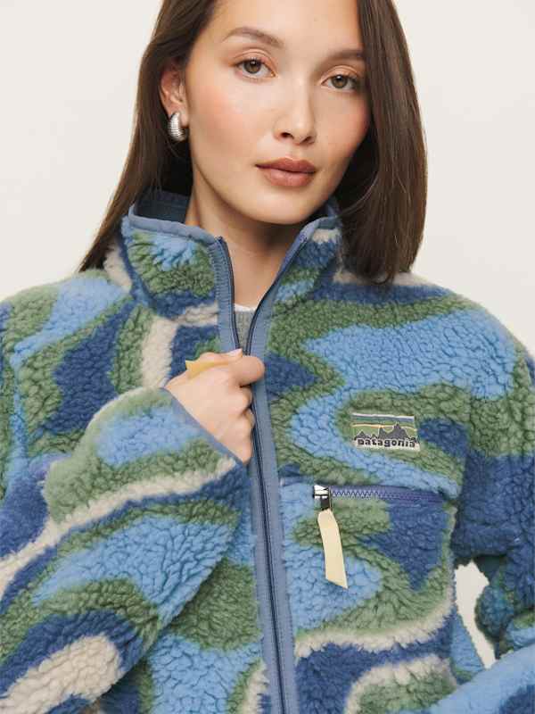 Cardigan Natural Blend Retro Patagonia - Bleu Thermique