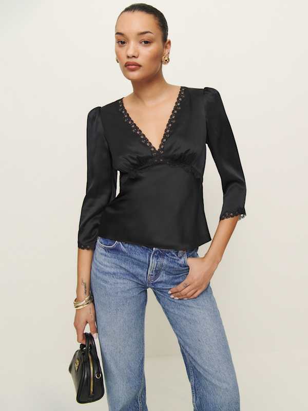 Ellery Silk Top - Black