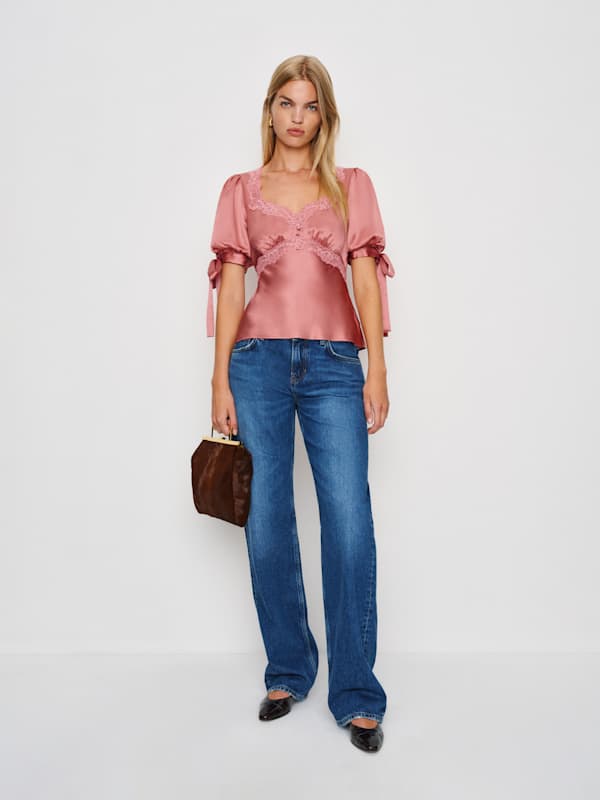 Top en soie Dolly - Rose séchée