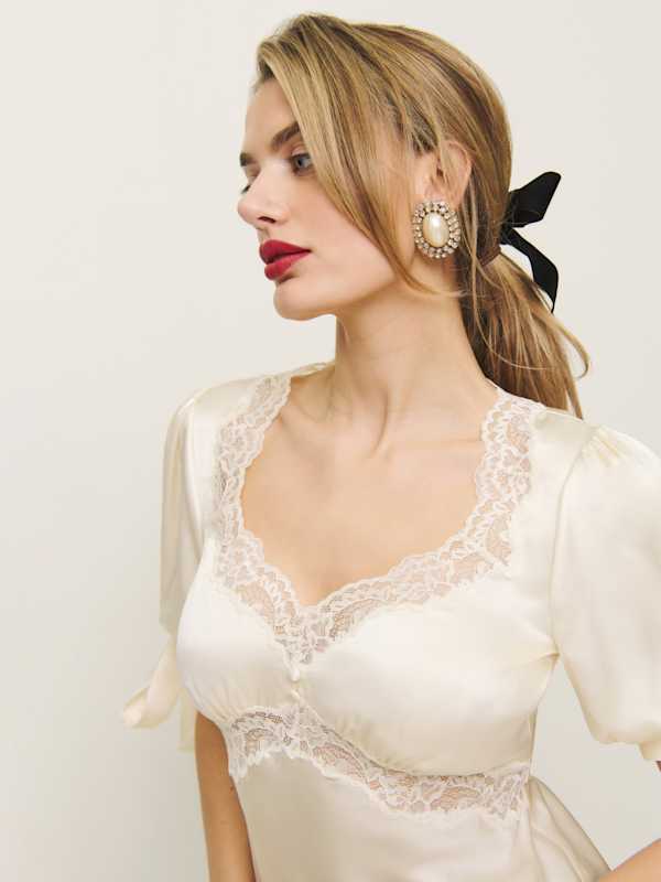 Dolly Silk Top - Fior Di Latte