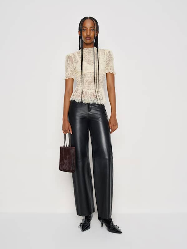 Top Aggie - Dentelle jaune beurre