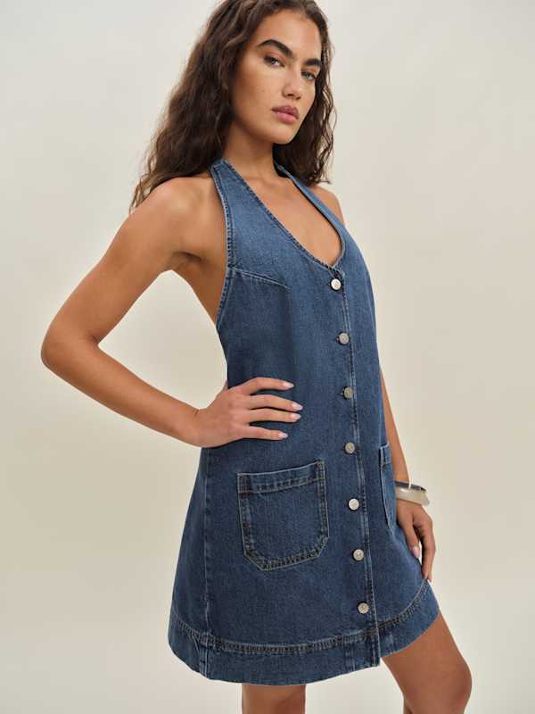 Mini-robe dos nu en denim Brittany - Mostar