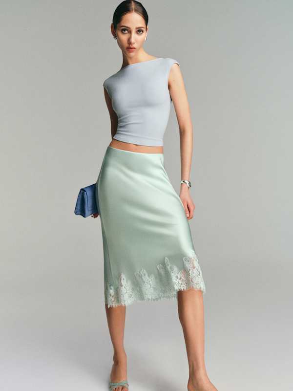 Carolina Silk Skirt - Sea Glass