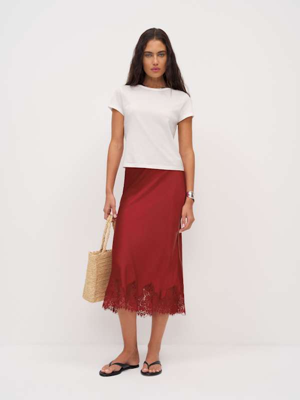 Carolina Silk Skirt - Sangre